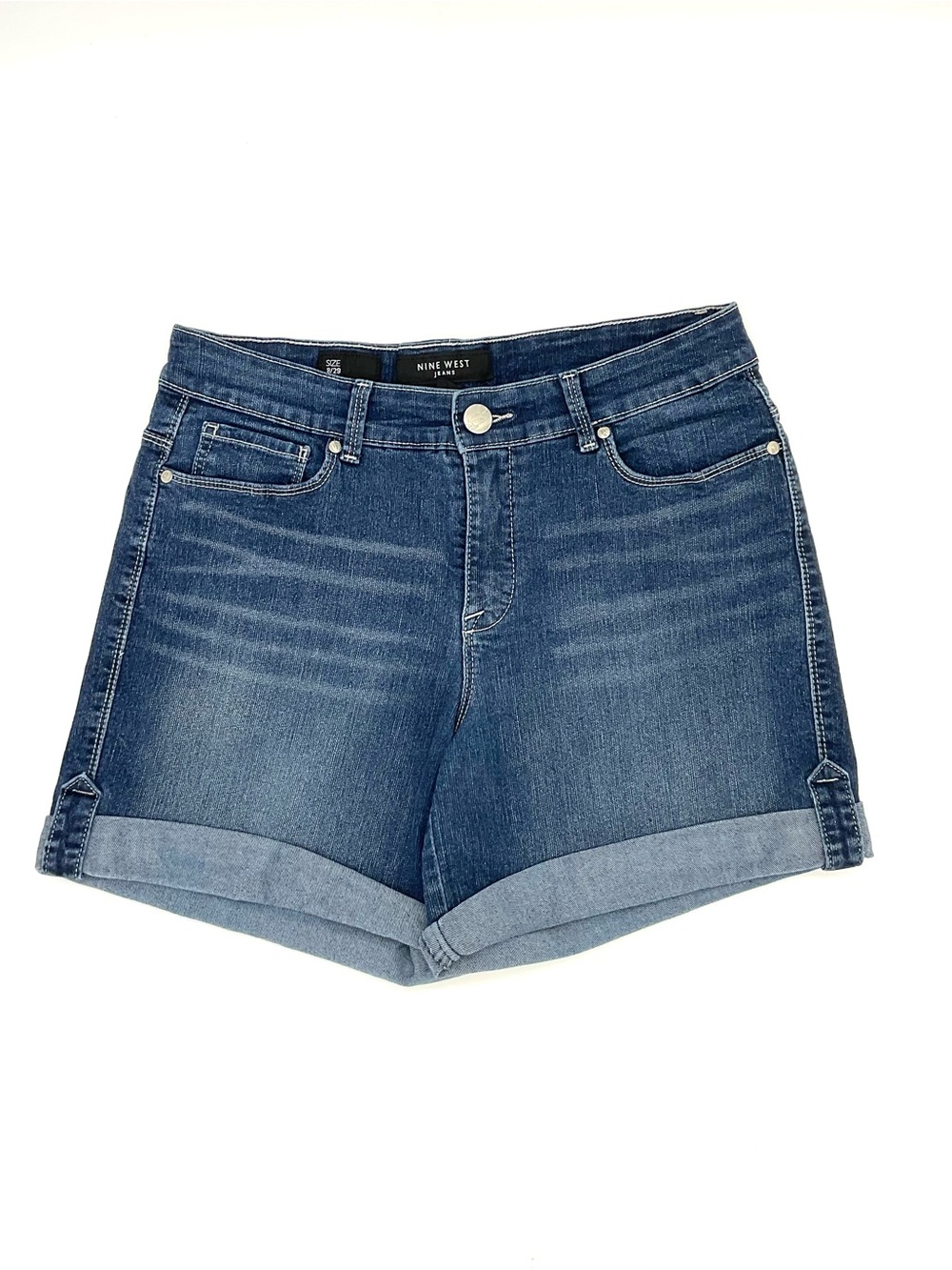 Nine West Denim Cuffed Shorts, Size 8
